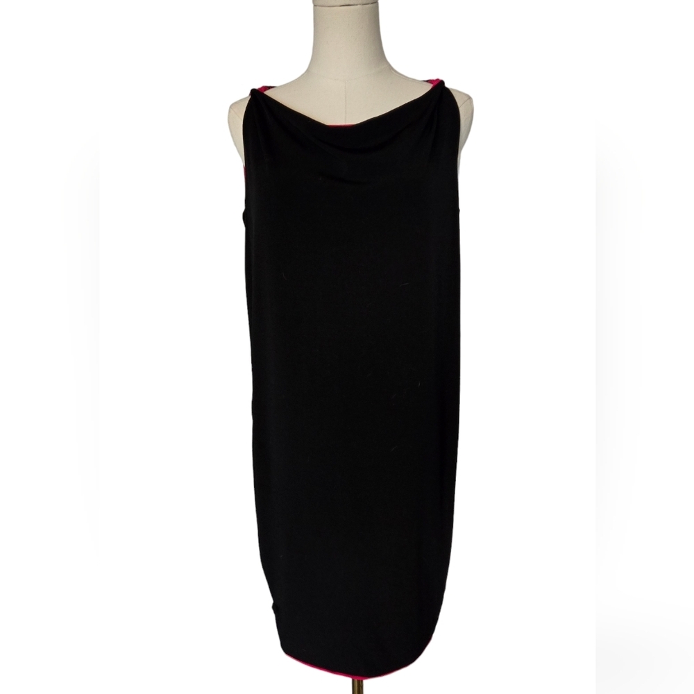Anne Klein Reversible Black/Hot Pink Dress